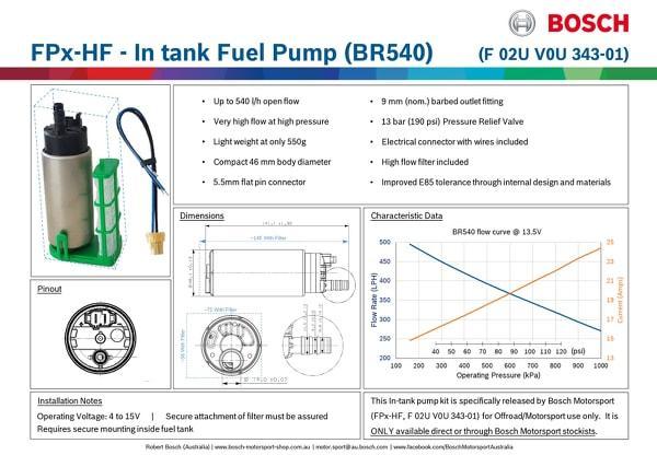 Bosch - 540LPH In Tank Fuel Pump